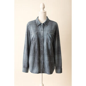 32 Degrees Heat L Soft Brushed Plaid Button Shirt Sage Green Cabincore Cozycore